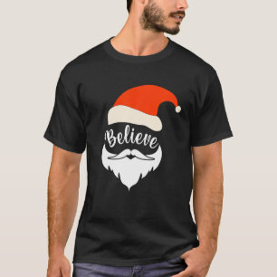 Camiseta Creer Santa Mustache Navidades Santa Hat Beard K