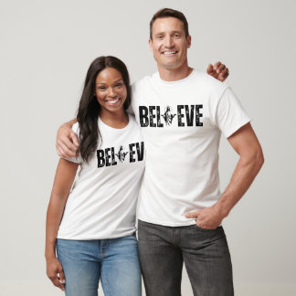 Camiseta CREER Silueta Cristiana Abierta Con Fe