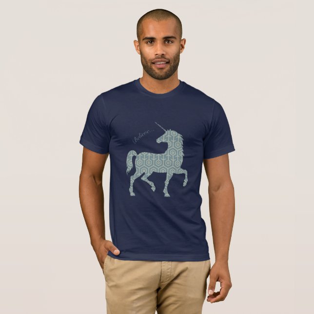Camiseta Creer Unicorn Fantasy Magical Horse Clipart (Anverso completo)