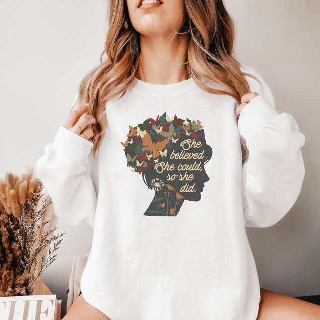 Camiseta Creía camiseta, sudadera de motivación para las mu (Subido por el creador)