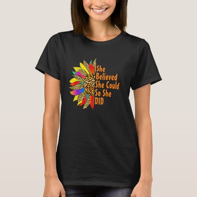 Camiseta Creía Que Podría - Cita Inspiradora Girasol (Anverso)