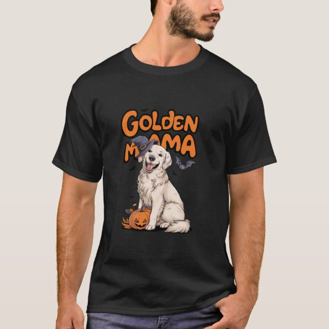 Camiseta Crema blanca inglesa Golden Retriever Golden Mama  (Anverso)