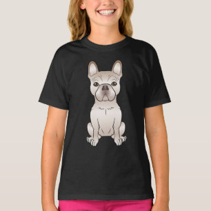 Camiseta Crema Bulldog francés / Perro francés Sentado Hood
