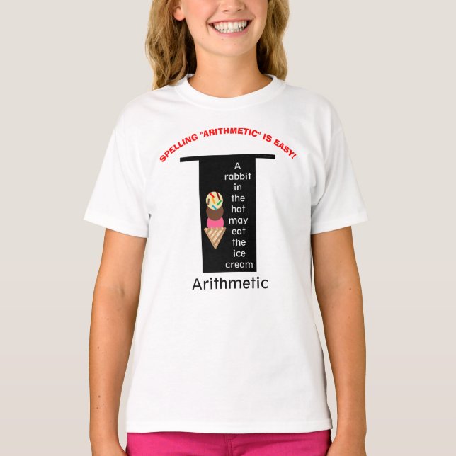 Camiseta Crema de hielo aritmético espeleante de Gorra mági (Anverso)