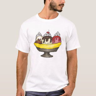 Camiseta Crema de hielo bananero Sundae Split Foodie Junte 