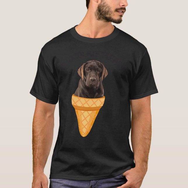 Camiseta Crema de hielo chocolate Labrador perro recuperado (Anverso)