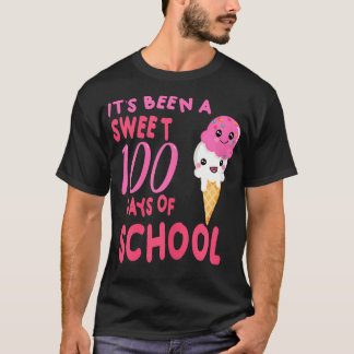 Camiseta Crema De Hielo Cone 100 Días De Maestra Escolar