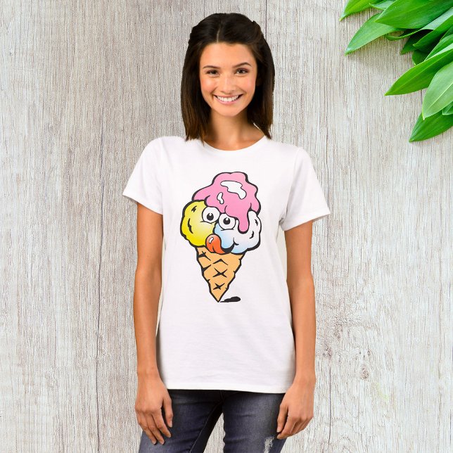 Camiseta Crema de hielo de cara feliz (Subido por el creador)