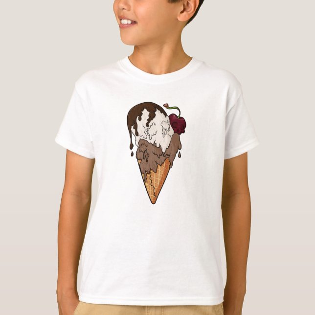 Camiseta Crema de hielo de cráneo clásico y dulce mortal (Anverso)