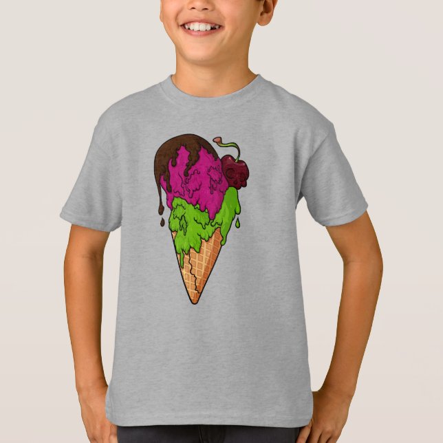 Camiseta Crema de hielo de cráneo de Berry Skull mortal (Anverso)