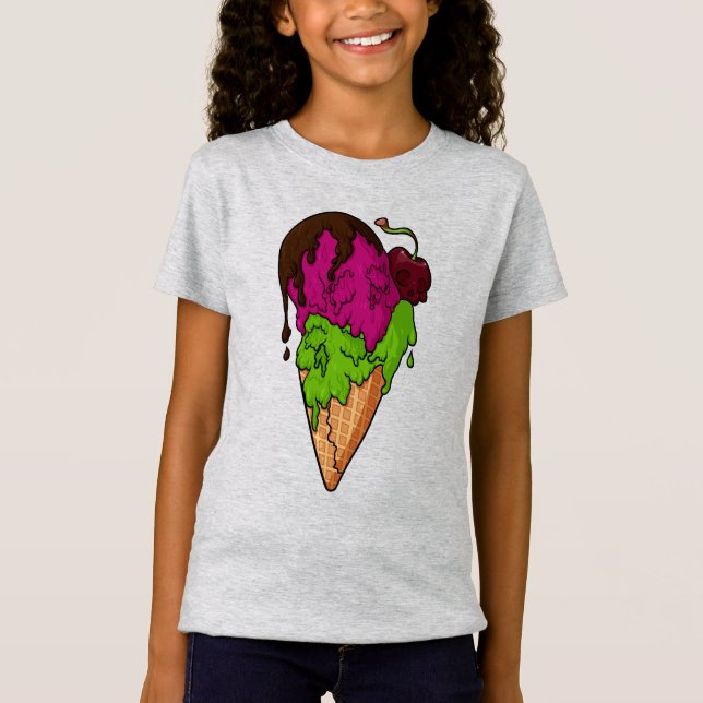Camiseta Crema de hielo de cráneo de Berry Skull mortal (Anverso)