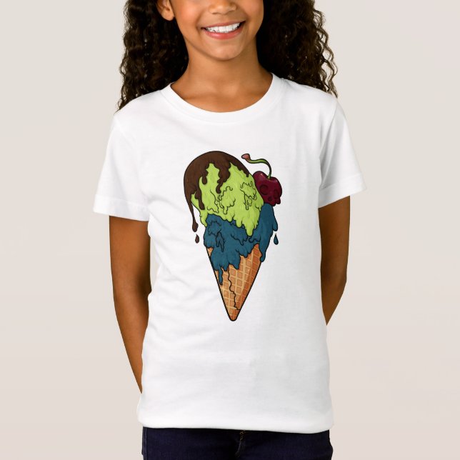Camiseta Crema de hielo de cráneo mágico y dulce mortal (Anverso)