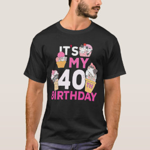 Camiseta Crema de hielo de gato es mi cumpleaños número 40