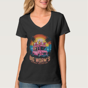Camiseta Crema de hielo de gran gusano que quiere helado di