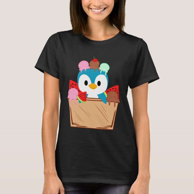 Camiseta Crema de hielo de pingüino lindo amor Zookeeper An (Anverso)