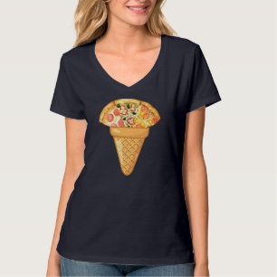 CAMISETA CREMA DE HIELO DE PIZZA - COMIDA RÁPIDA Y CARNE DE