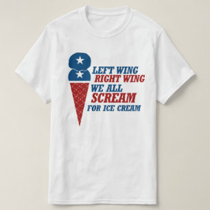 Camiseta Crema de hielo del ala derecha del ala izquierda