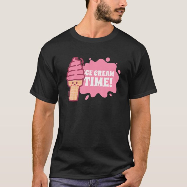 Camiseta Crema de hielo Kawaii Cuma de fresa Crema de hielo (Anverso)
