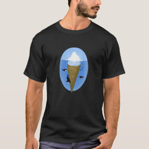 Camiseta Crema De Hielo Lover Iceberg En El Océano Surreal 