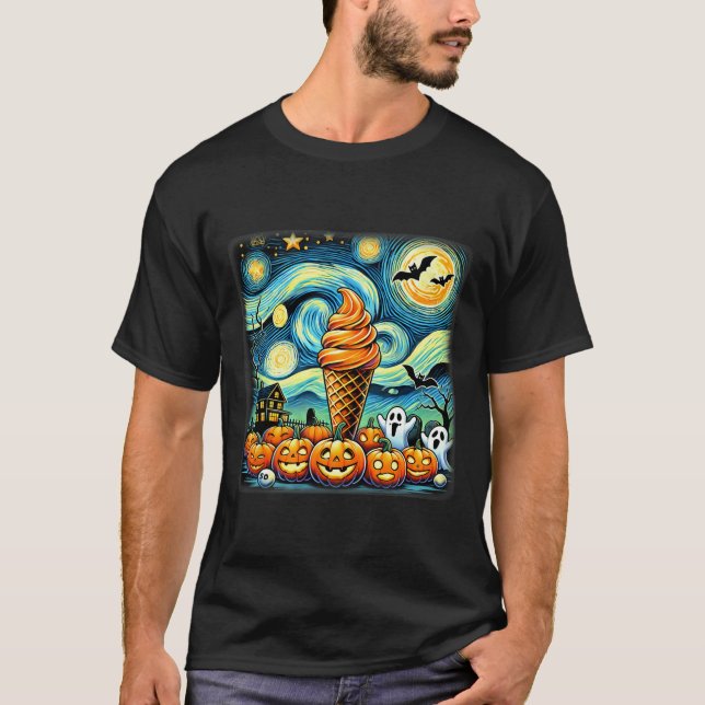 Camiseta Crema de hielo nocturno Cone Halloween (Anverso)