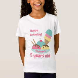 Camiseta Crema De Hielo Rosa Cute