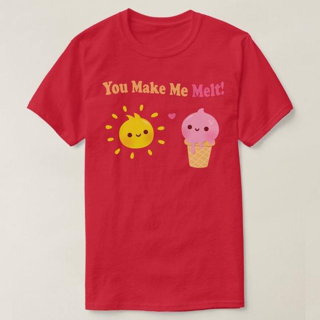 Camiseta Crema de hielo suave y sol que me haces Melt Pun (Diseño del anverso)