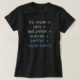 Camiseta "Crema de hielo y gatos y derechos de nail polacos