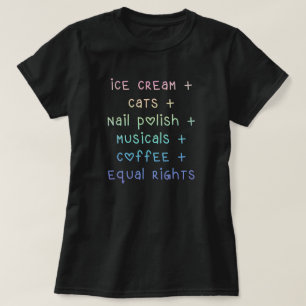 Camiseta "Crema de hielo y gatos y derechos de nail polacos