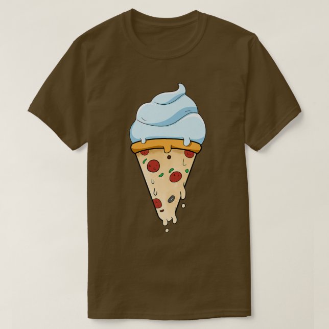 Camiseta Crema De Hielo Y Pizza  (Diseño del anverso)