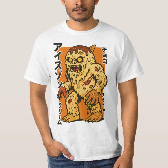 Camiseta Crema de hielo zombie - espeluznante monstruo del  (Anverso)