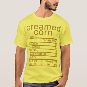 Camiseta crema de maíz Nutrición Hechos Diablos de Acción d