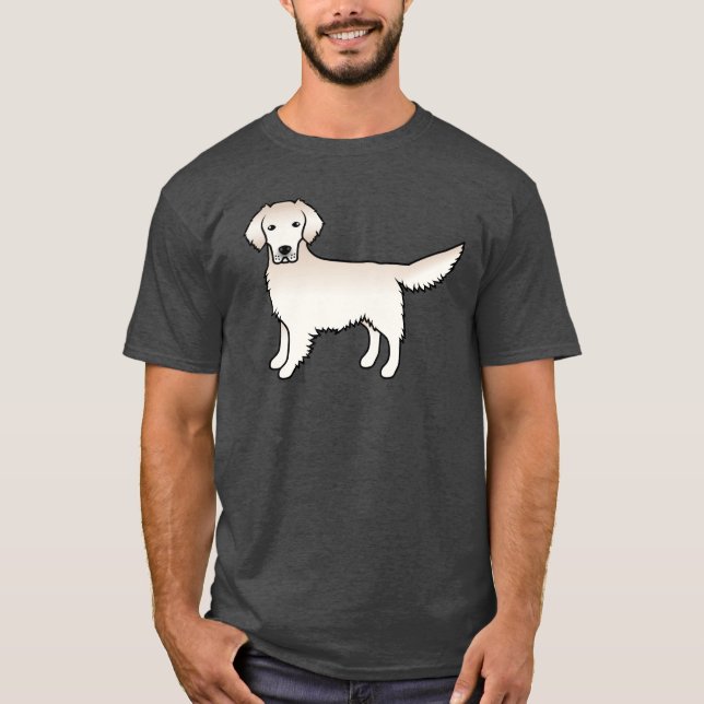 Camiseta Crema inglesa Golden Retriever Cute Cartog Dog (Anverso)