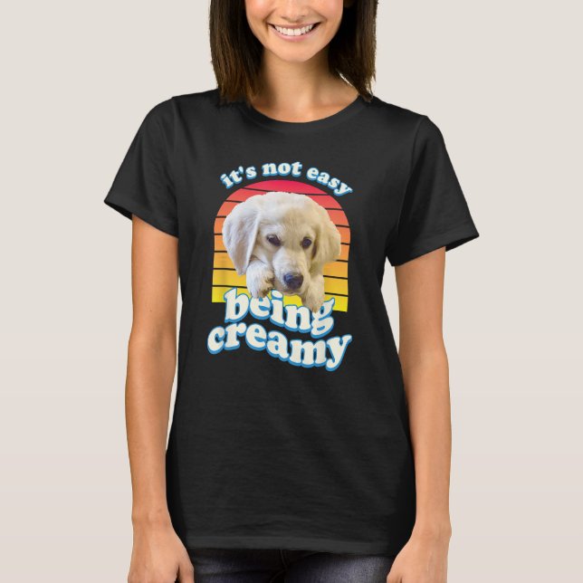 Camiseta Crema inglesa Golden Retriever ECGR Puppy Vintage (Anverso)