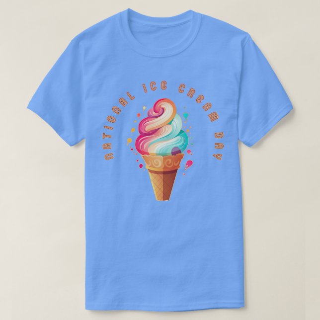 Camiseta Crema Nacional De Hielo Cono De Helado (Diseño del anverso)