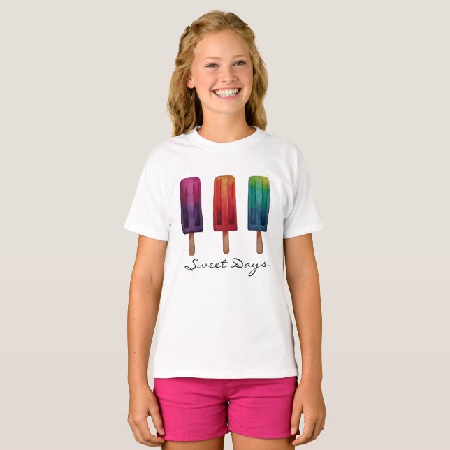 Camiseta Cremas de hielo acuáticas cúrcules popsicas (Anverso completo)