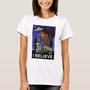 Camiseta Creo   ALIMENTACIÓN ALIMENEA Mothman UFO Chupacabr