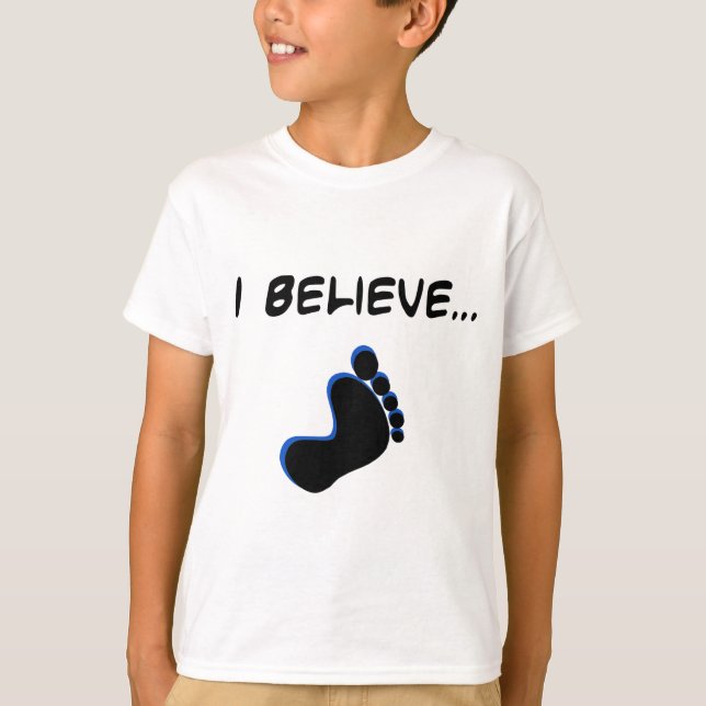 Camiseta Creo en Bigfoot (Anverso)