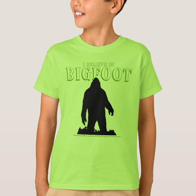 Camiseta Creo en Bigfoot para los niños (Anverso)