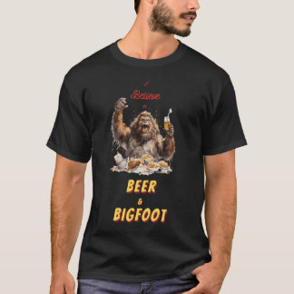 Camiseta Creo en Bigfoot y Beer