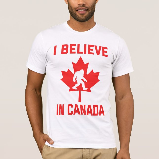 Camiseta Creo En Canadá - Gracioso Pie Grande (Anverso)