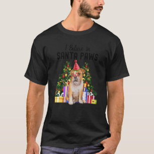 Camiseta Creo En El Bulldog De Santa Paws, Adulto De Navida