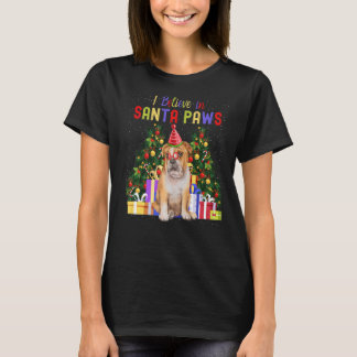 Camiseta Creo En El Bulldog De Santa Paws, Adulto De Navida
