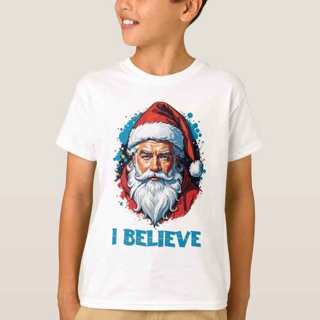 Camiseta Creo en el diseño del graffiti de Santa Claus (Anverso)