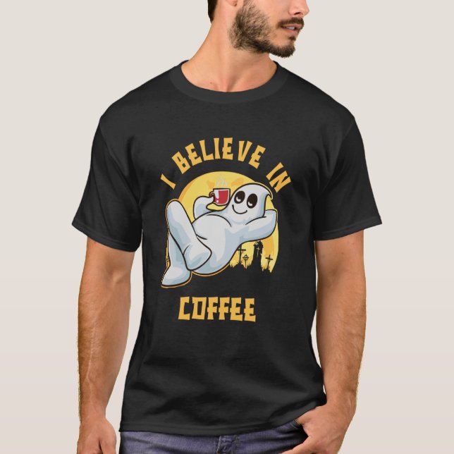 Camiseta Creo en el fantasma del café para el café (Anverso)