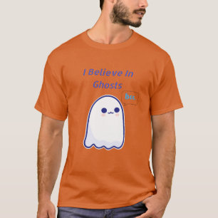 Camiseta Creo en fantasmas. Diseño Boo