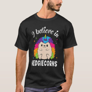 Camiseta Creo en Hedgiecorns Hedgehog Unicorn Arcoiris