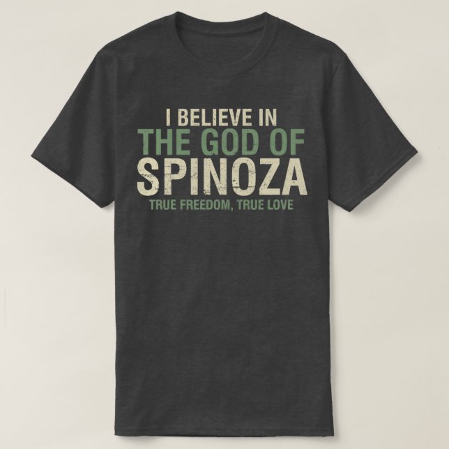 Camiseta Creo en la filosofía del Dios de Spinoza cita g (Diseño del anverso)