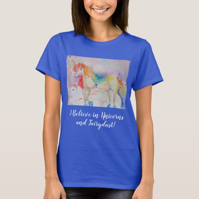 Camiseta Creo En Las Camisas De Las Mujeres De Unicornio (Anverso)