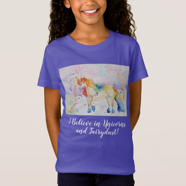 Camiseta Creo En Las Camisas De Las Mujeres De Unicornio (Anverso)
