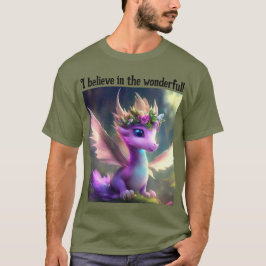 Camiseta ¡Creo en lo maravilloso! (Dragón de hadas moradas)